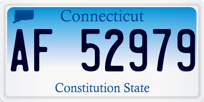 CT license plate AF52979
