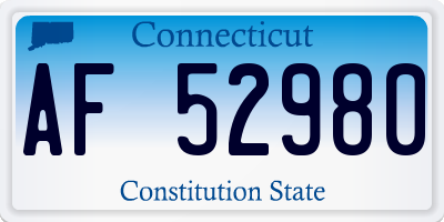CT license plate AF52980