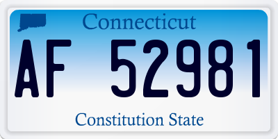 CT license plate AF52981