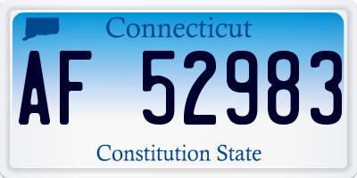 CT license plate AF52983
