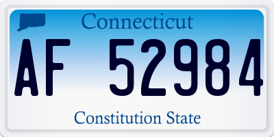CT license plate AF52984