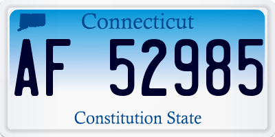 CT license plate AF52985