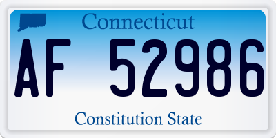 CT license plate AF52986