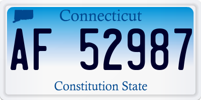 CT license plate AF52987