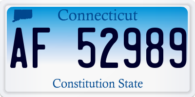 CT license plate AF52989
