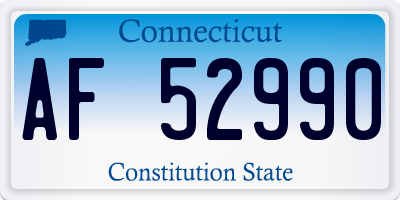 CT license plate AF52990