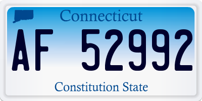 CT license plate AF52992