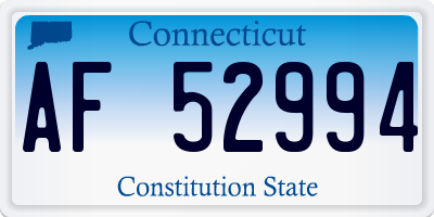 CT license plate AF52994