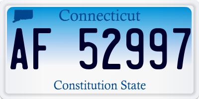 CT license plate AF52997