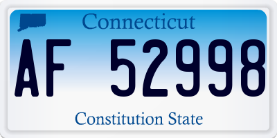 CT license plate AF52998