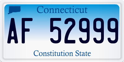 CT license plate AF52999