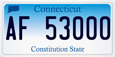CT license plate AF53000