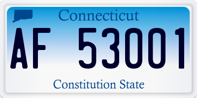 CT license plate AF53001