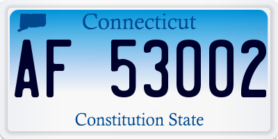 CT license plate AF53002
