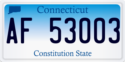 CT license plate AF53003
