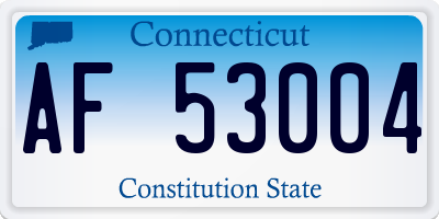 CT license plate AF53004