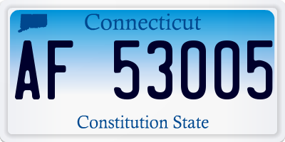 CT license plate AF53005