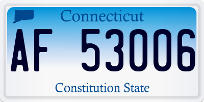 CT license plate AF53006