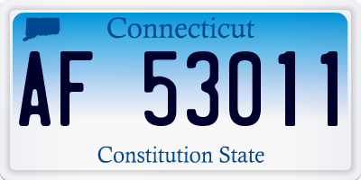 CT license plate AF53011