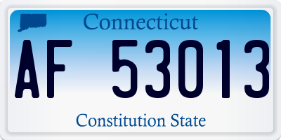 CT license plate AF53013