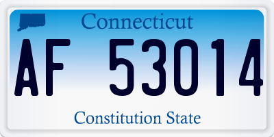 CT license plate AF53014