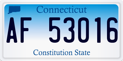 CT license plate AF53016