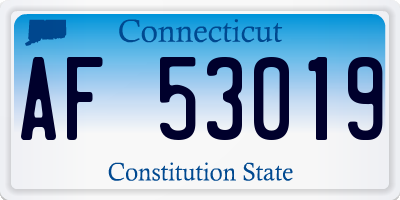 CT license plate AF53019
