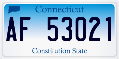 CT license plate AF53021