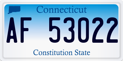 CT license plate AF53022