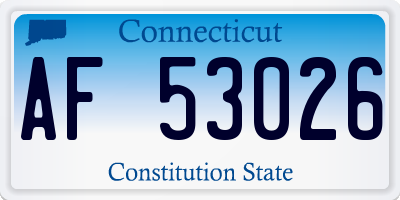 CT license plate AF53026