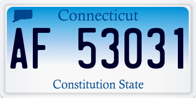 CT license plate AF53031