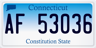 CT license plate AF53036
