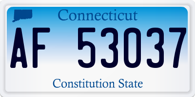 CT license plate AF53037