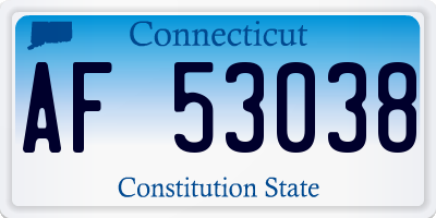 CT license plate AF53038
