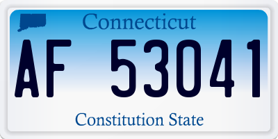 CT license plate AF53041