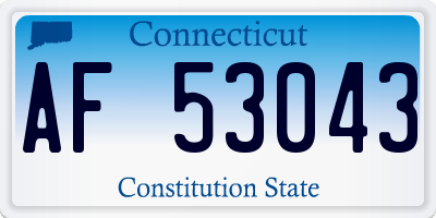 CT license plate AF53043
