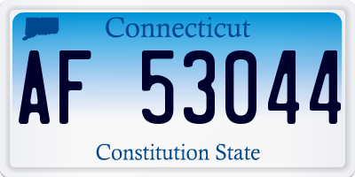 CT license plate AF53044