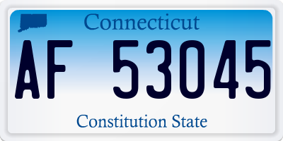 CT license plate AF53045