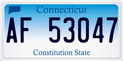 CT license plate AF53047