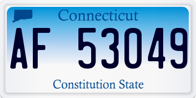 CT license plate AF53049
