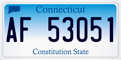 CT license plate AF53051