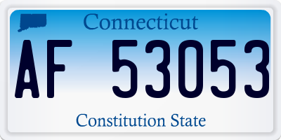 CT license plate AF53053