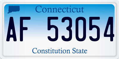 CT license plate AF53054