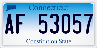 CT license plate AF53057