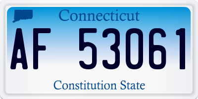 CT license plate AF53061