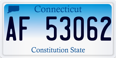 CT license plate AF53062