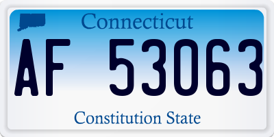 CT license plate AF53063