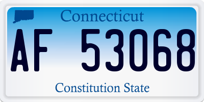 CT license plate AF53068
