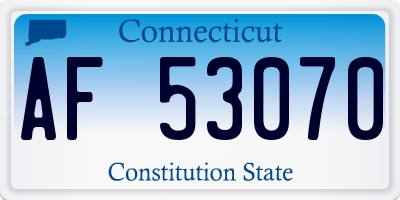 CT license plate AF53070