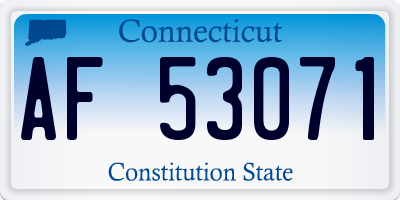 CT license plate AF53071